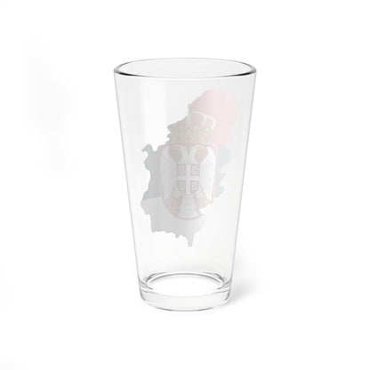 Flag map of Serbia with Kosovo (Serbia) Pint Glass 16oz