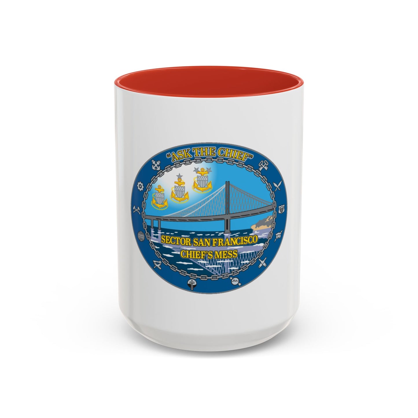 USCGS San Francisco Ask The Chief (U.S. Coast Guard) Accent Coffee Mug