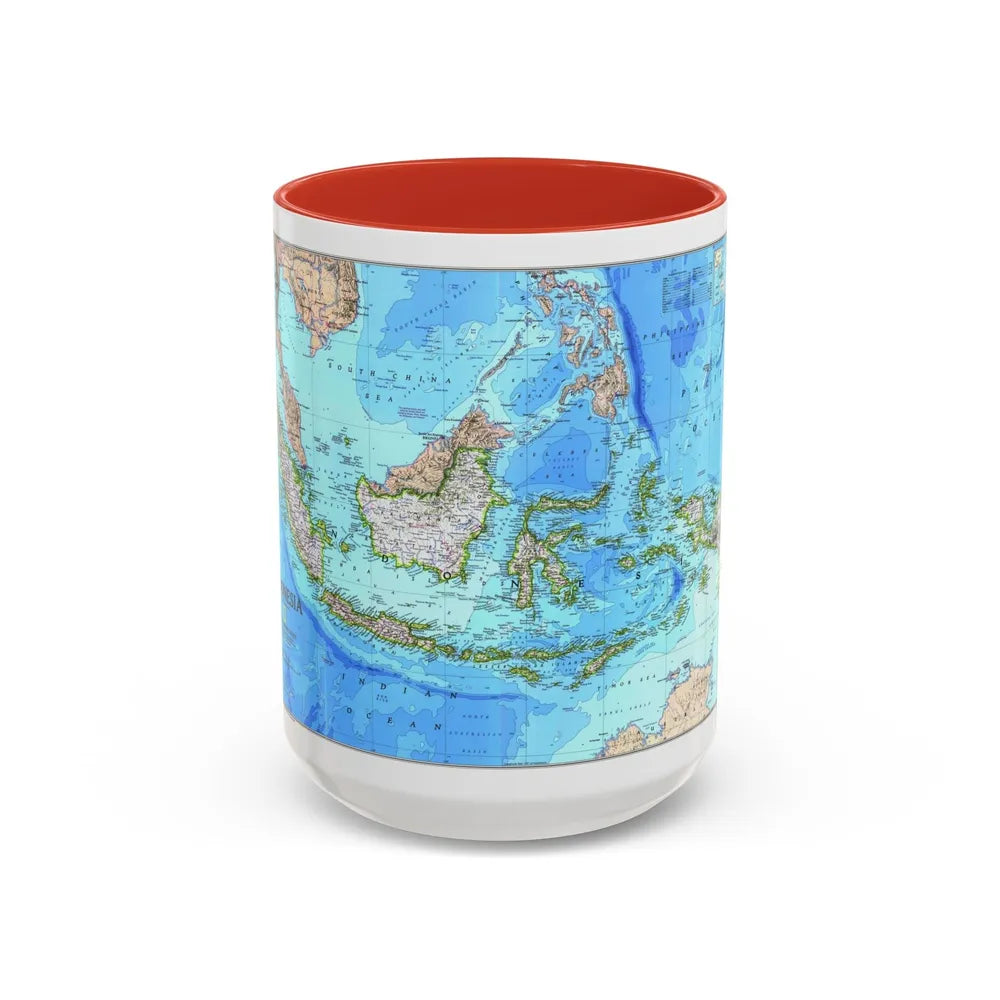 Indonesia 1 (1996) (Map) Accent Coffee Mug-15oz-Red-Go Mug Yourself