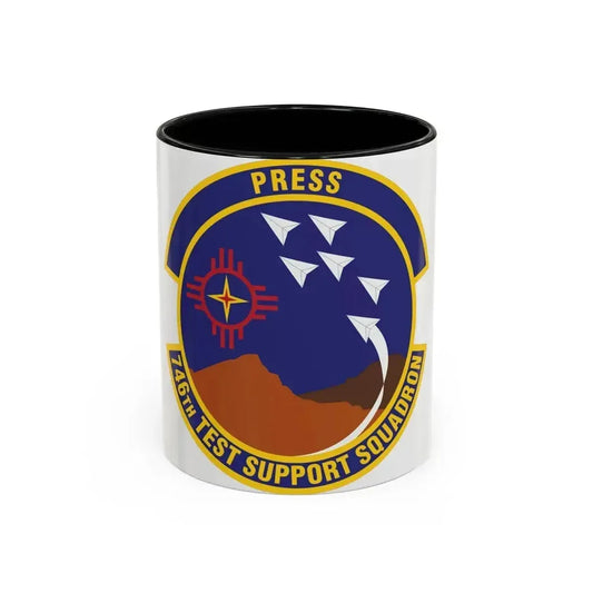 746th Test Support Squadron (U.S. Air Force) Accent Coffee Mug 11oz Black - Go Mug Yourself
