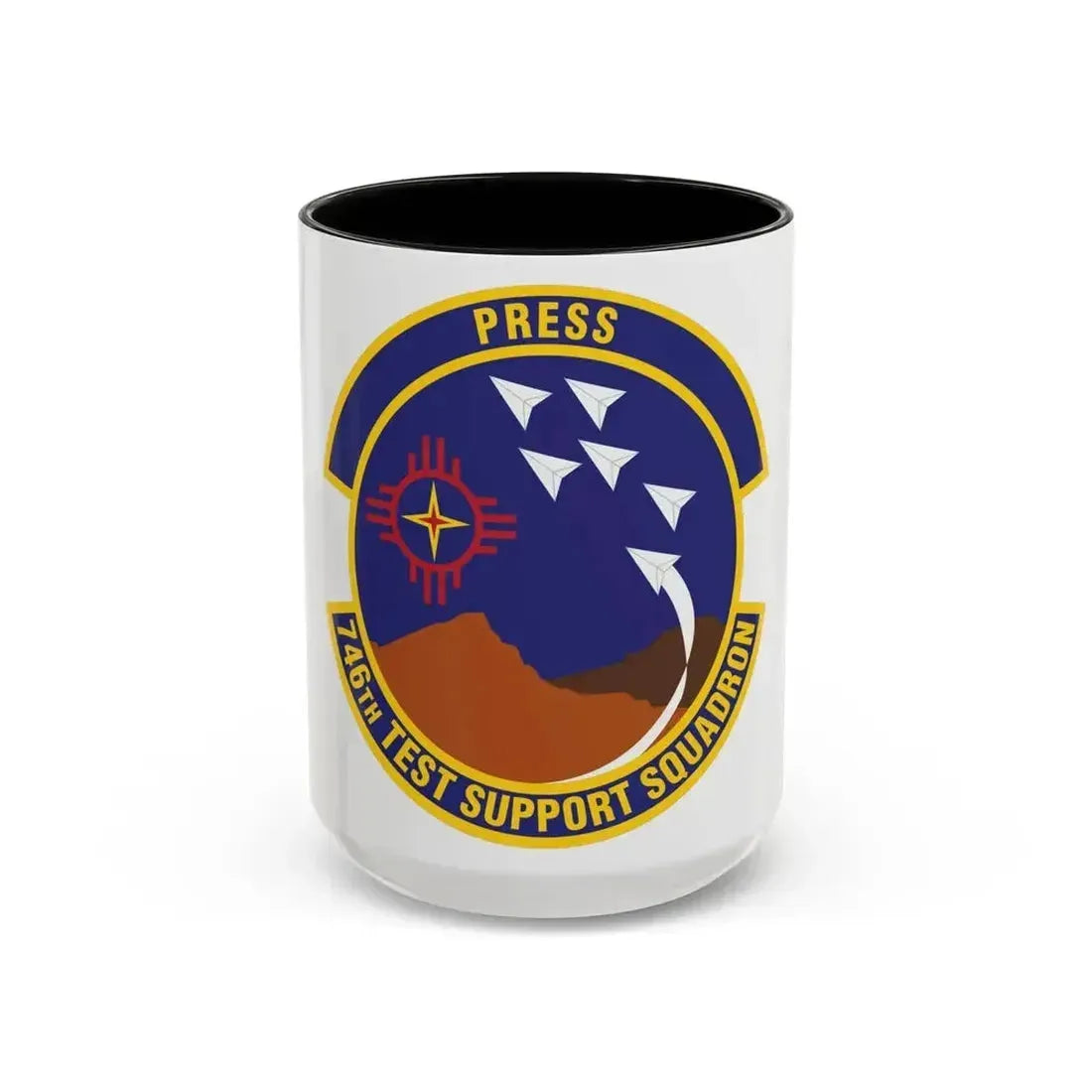 746th Test Support Squadron (U.S. Air Force) Accent Coffee Mug 15oz Black - Go Mug Yourself