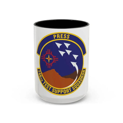 746th Test Support Squadron (U.S. Air Force) Accent Coffee Mug 15oz Black - Go Mug Yourself
