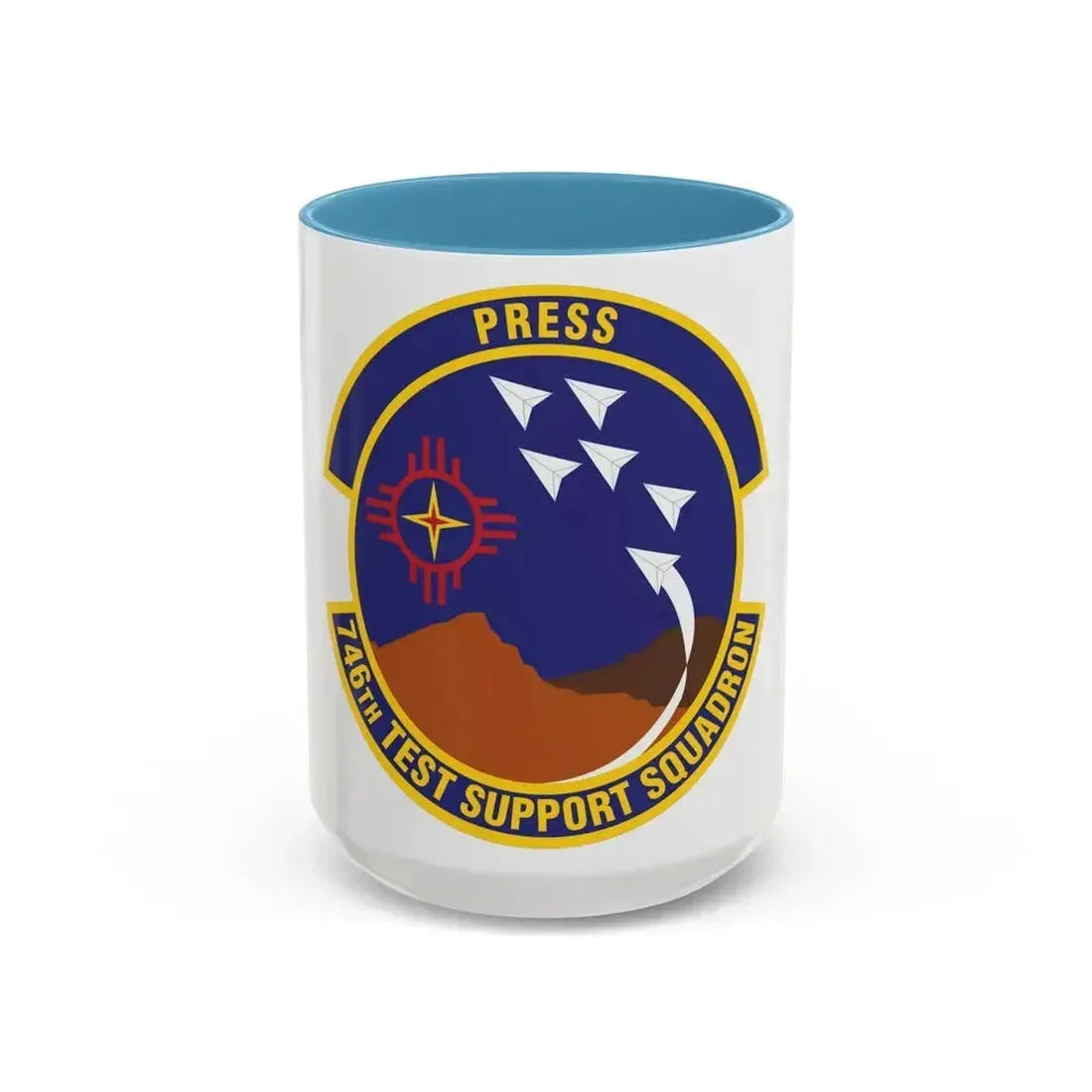 746th Test Support Squadron (U.S. Air Force) Accent Coffee Mug 15oz Light Blue - Go Mug Yourself