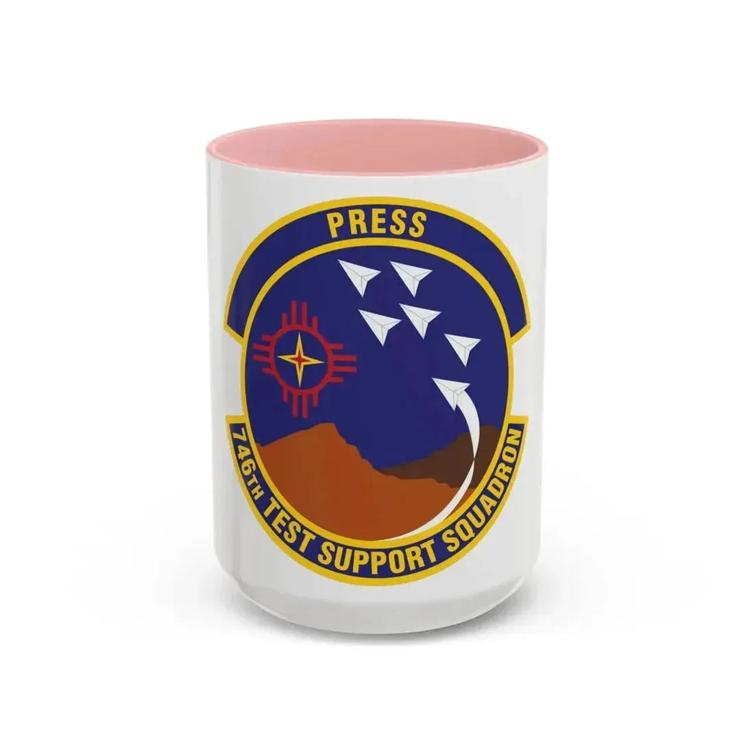 746th Test Support Squadron (U.S. Air Force) Accent Coffee Mug 15oz Pink - Go Mug Yourself