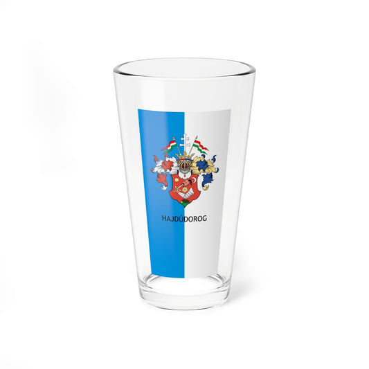 Flag of Hajdudorog vertical (Hungary) Pint Glass 16oz