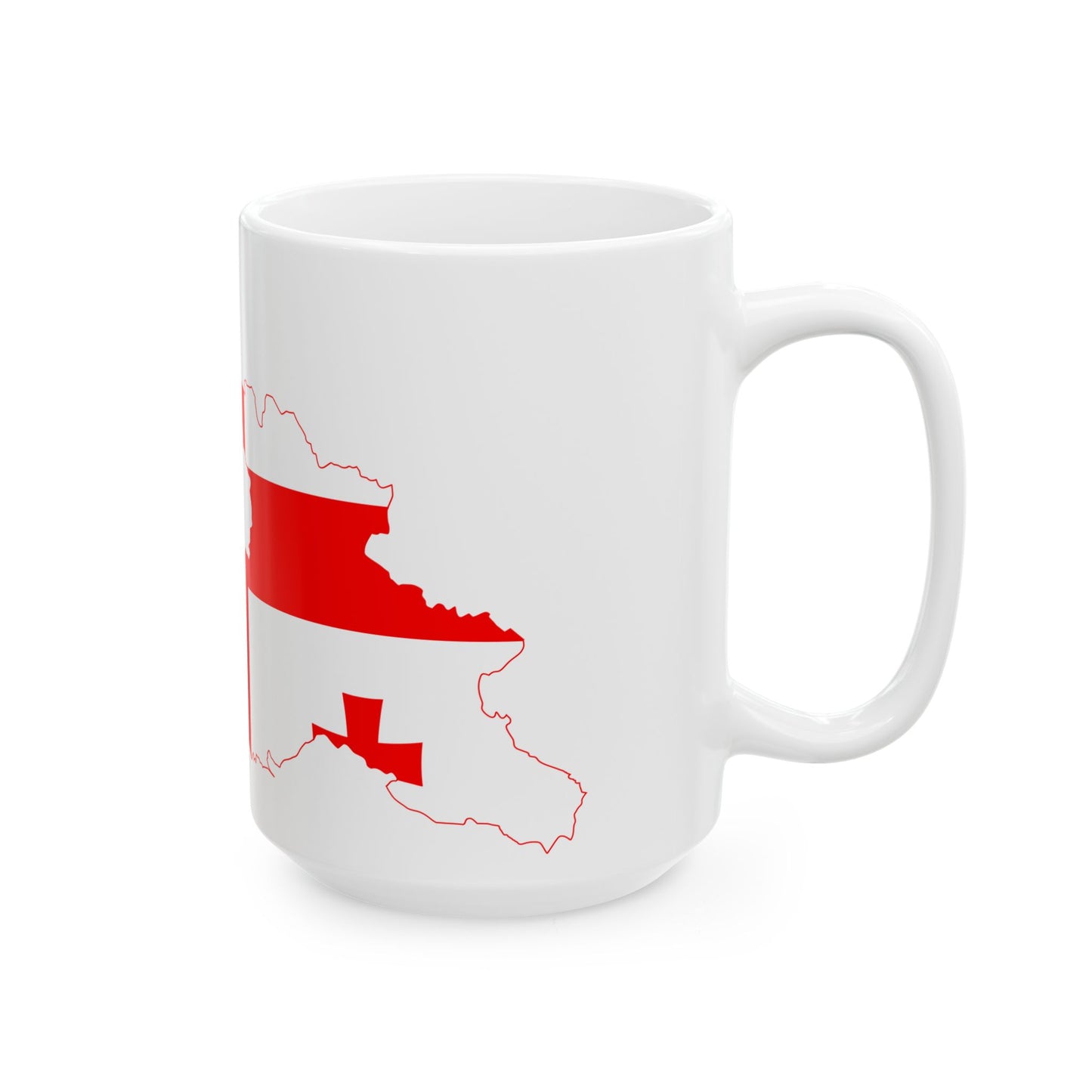 Flag map of Georgia without Russian-occupied territories (Georgia) White Coffee Mug