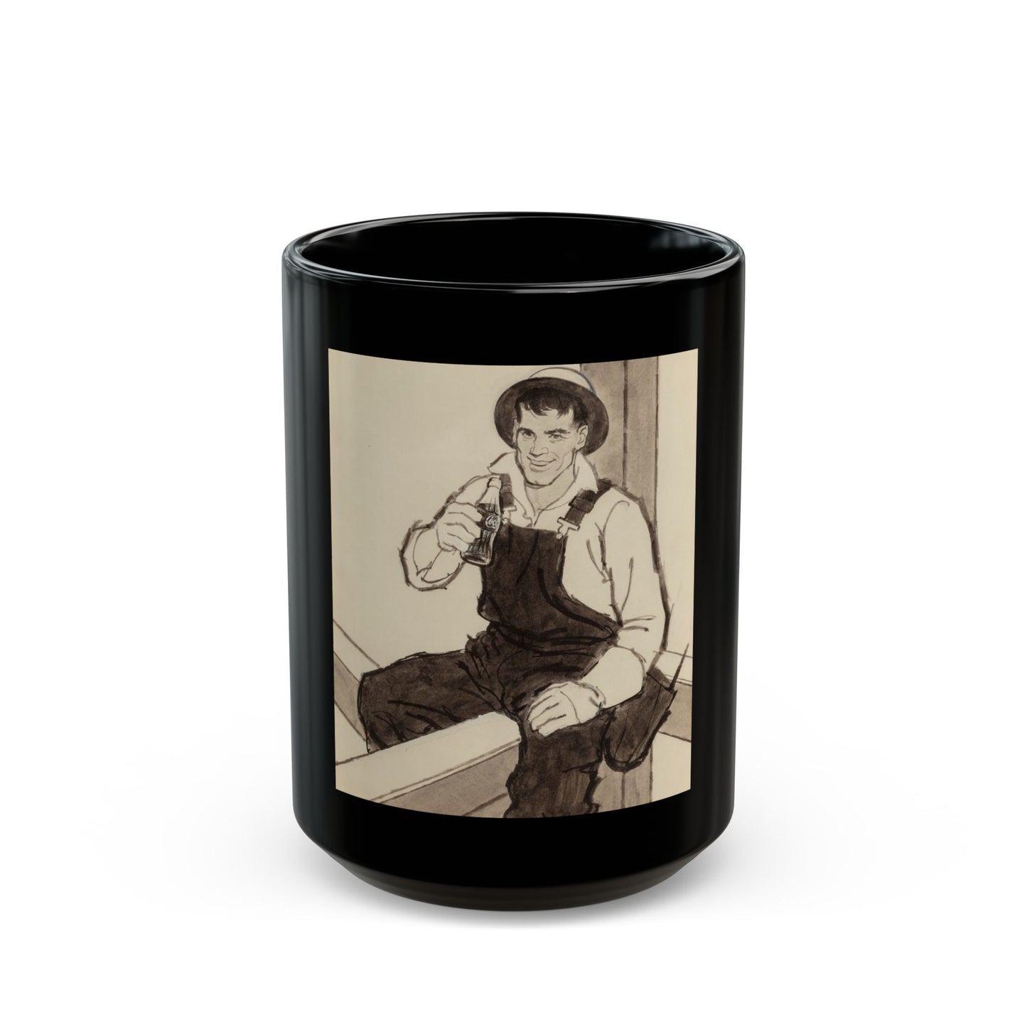 Group of Four Coca-Cola advertisements, 1960 (2) - Black Coffee Mug