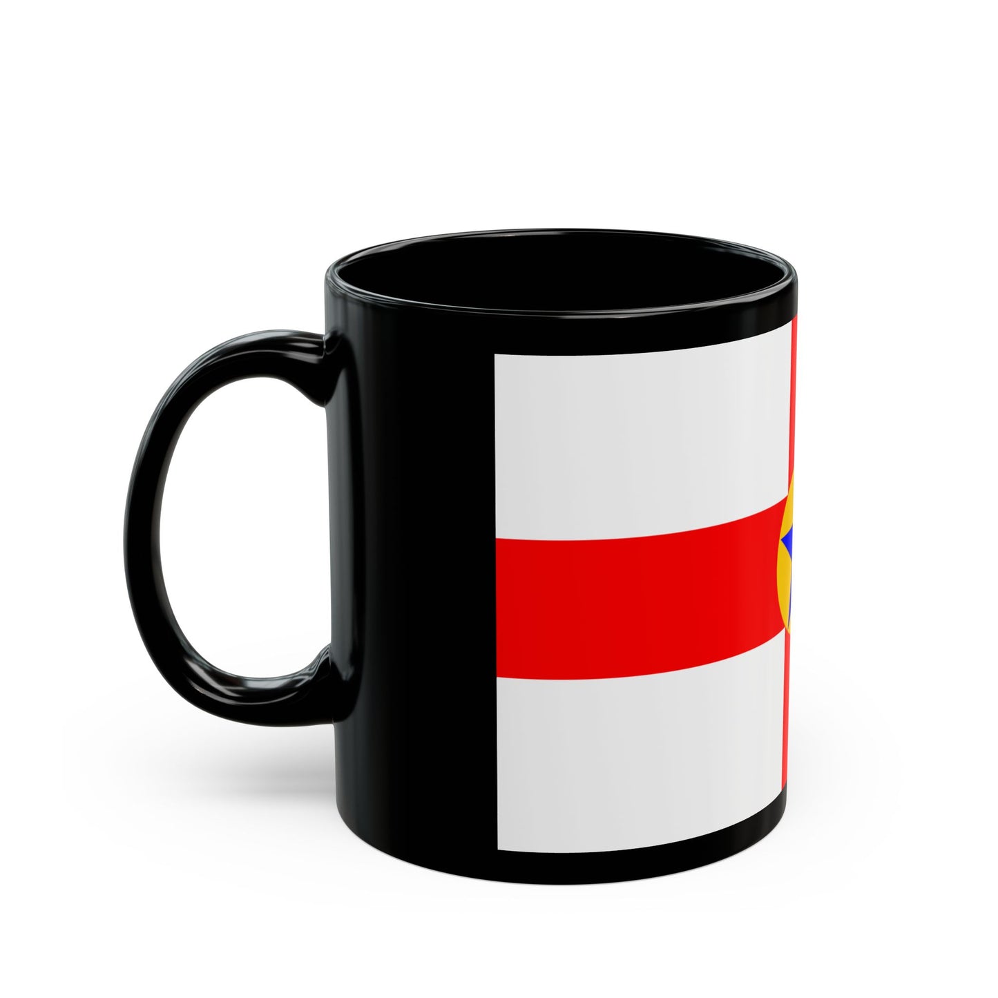 Flag of Mosta 1993 to 2007 Malta - Black Coffee Mug-Go Mug Yourself