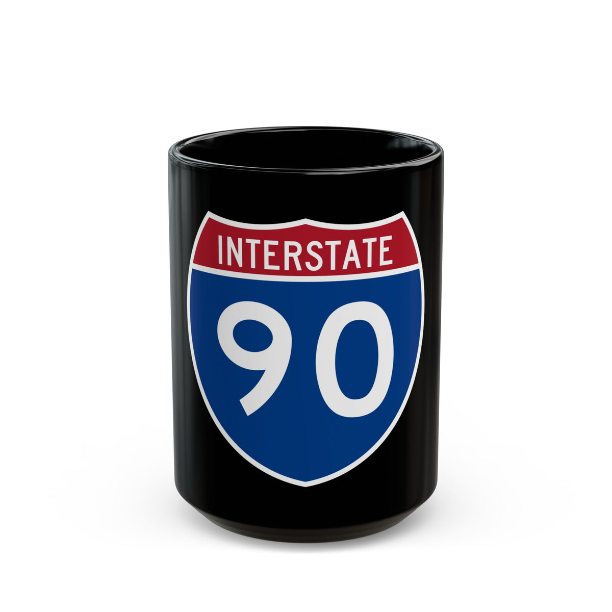 Interstate 90 (U.S. Highways) Black Coffee Mug