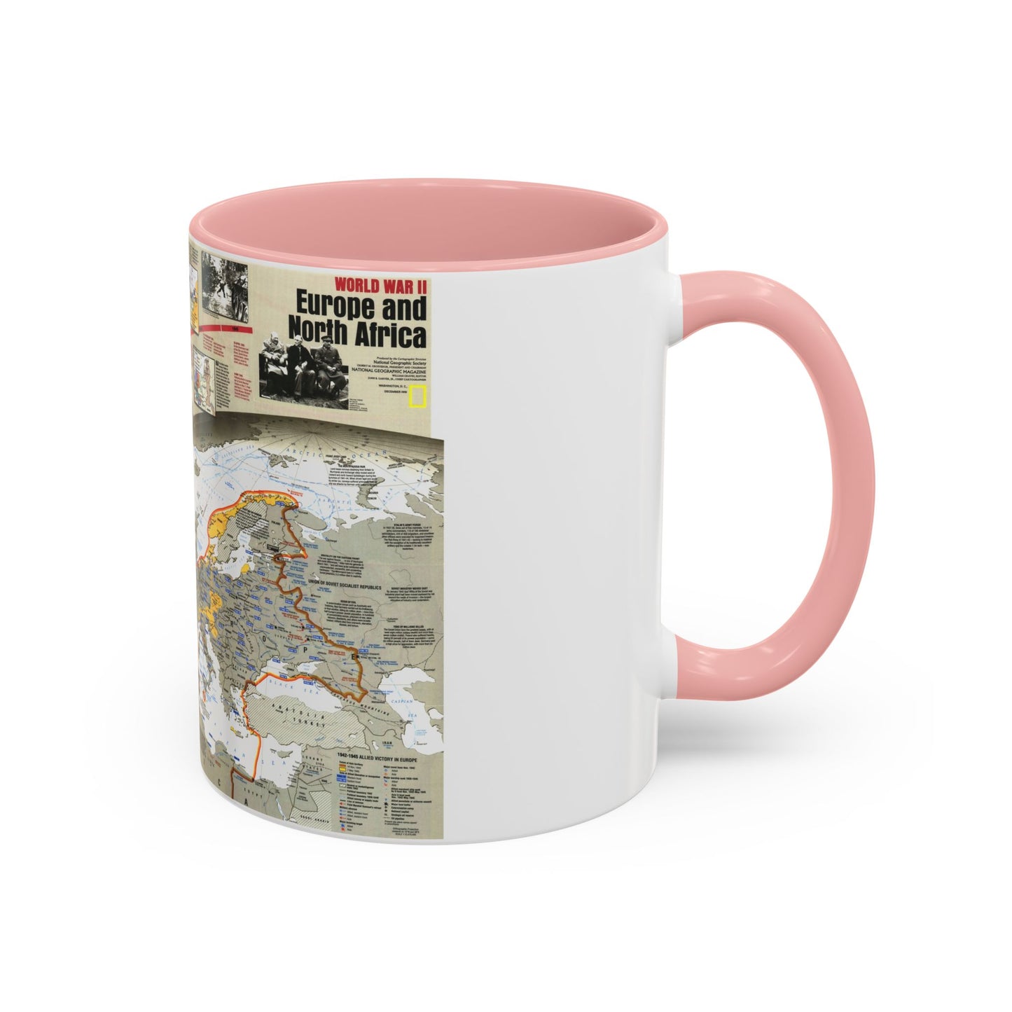 World War II- Europe and North Africa (1991) (Map) Accent Coffee Mug