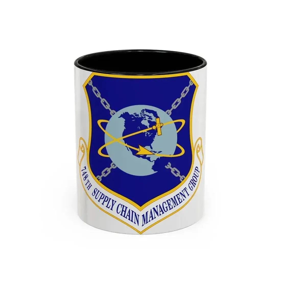 748 Supply Chain Management Group AFMC (U.S. Air Force) Accent Coffee Mug 11oz Black - Go Mug Yourself