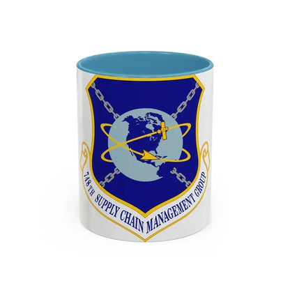 748 Supply Chain Management Group AFMC (U.S. Air Force) Accent Coffee Mug 11oz Light Blue - Go Mug Yourself