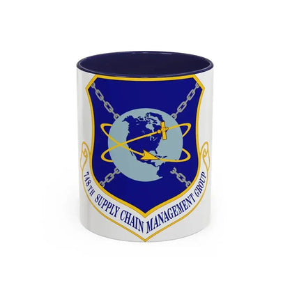 748 Supply Chain Management Group AFMC (U.S. Air Force) Accent Coffee Mug 11oz Navy - Go Mug Yourself