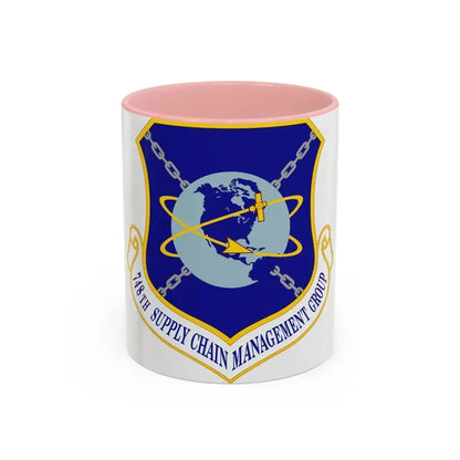 748 Supply Chain Management Group AFMC (U.S. Air Force) Accent Coffee Mug 11oz Pink - Go Mug Yourself