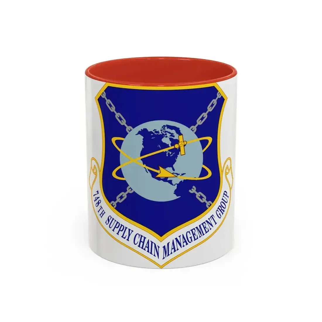 748 Supply Chain Management Group AFMC (U.S. Air Force) Accent Coffee Mug 11oz Red - Go Mug Yourself