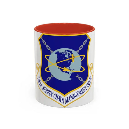 748 Supply Chain Management Group AFMC (U.S. Air Force) Accent Coffee Mug 11oz Red - Go Mug Yourself