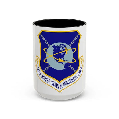 748 Supply Chain Management Group AFMC (U.S. Air Force) Accent Coffee Mug 15oz Black - Go Mug Yourself