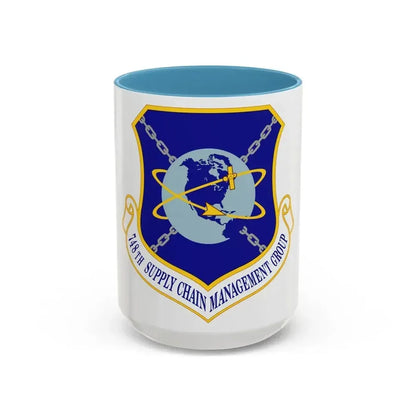 748 Supply Chain Management Group AFMC (U.S. Air Force) Accent Coffee Mug 15oz Light Blue - Go Mug Yourself