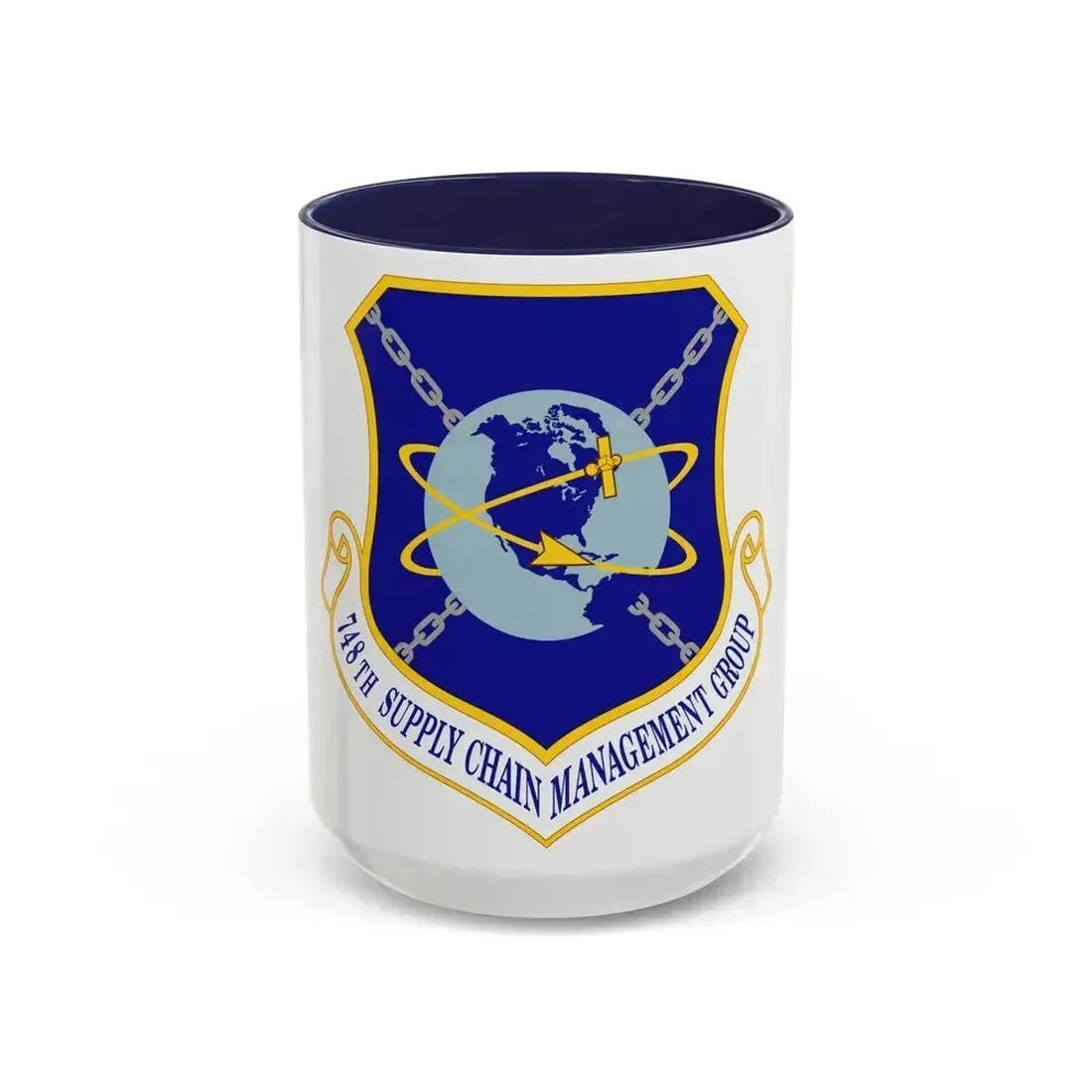 748 Supply Chain Management Group AFMC (U.S. Air Force) Accent Coffee Mug 15oz Navy - Go Mug Yourself
