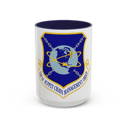 748 Supply Chain Management Group AFMC (U.S. Air Force) Accent Coffee Mug 15oz Navy - Go Mug Yourself