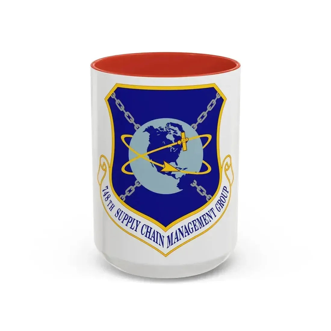 748 Supply Chain Management Group AFMC (U.S. Air Force) Accent Coffee Mug 15oz Red - Go Mug Yourself