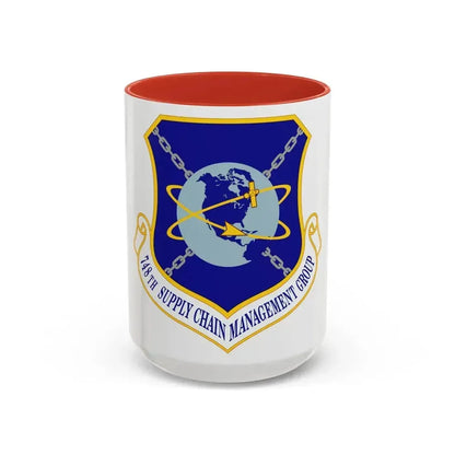 748 Supply Chain Management Group AFMC (U.S. Air Force) Accent Coffee Mug 15oz Red - Go Mug Yourself