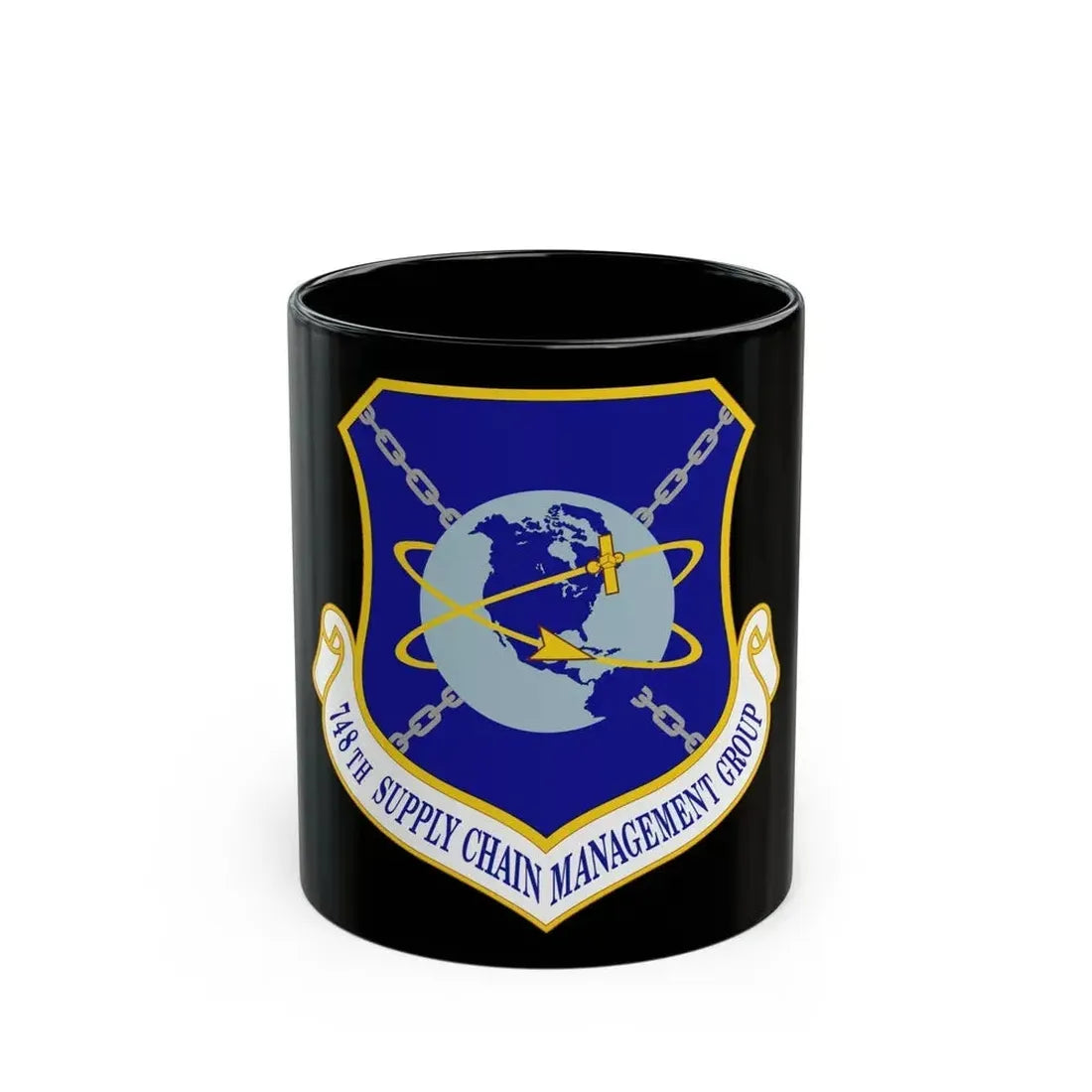 748 Supply Chain Management Group AFMC (U.S. Air Force) Black Coffee Mug 11oz - Go Mug Yourself