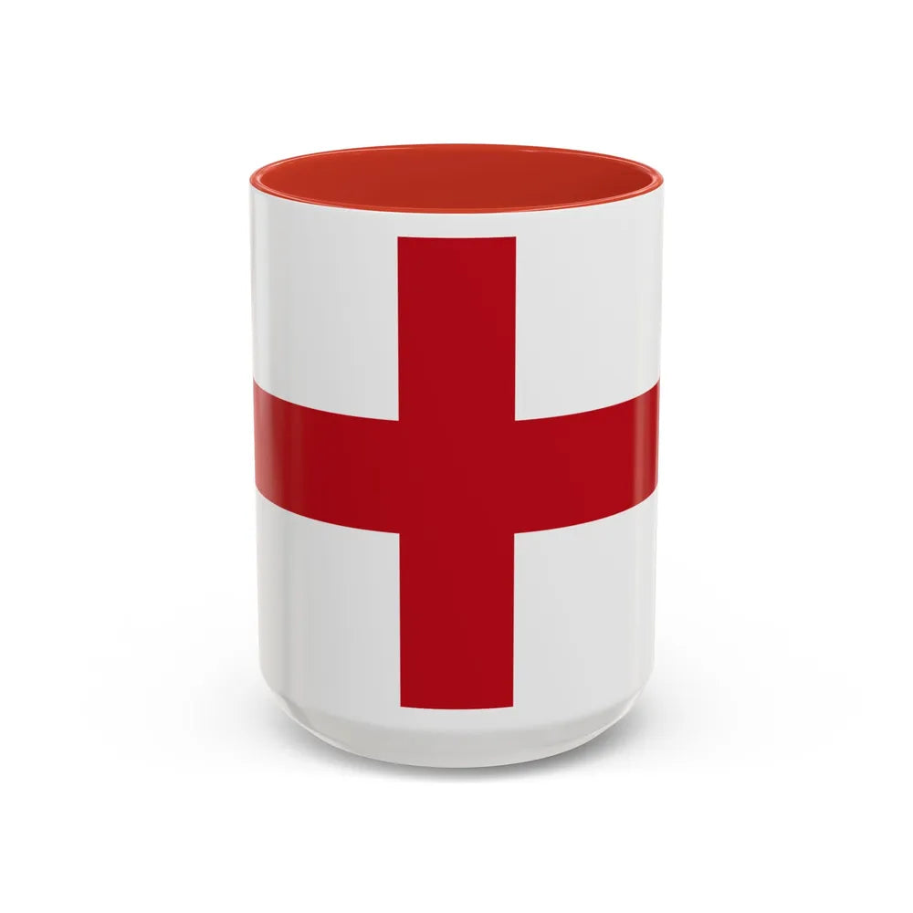 Flag of Genoa Italy - Accent Coffee Mug-15oz-Red-Go Mug Yourself