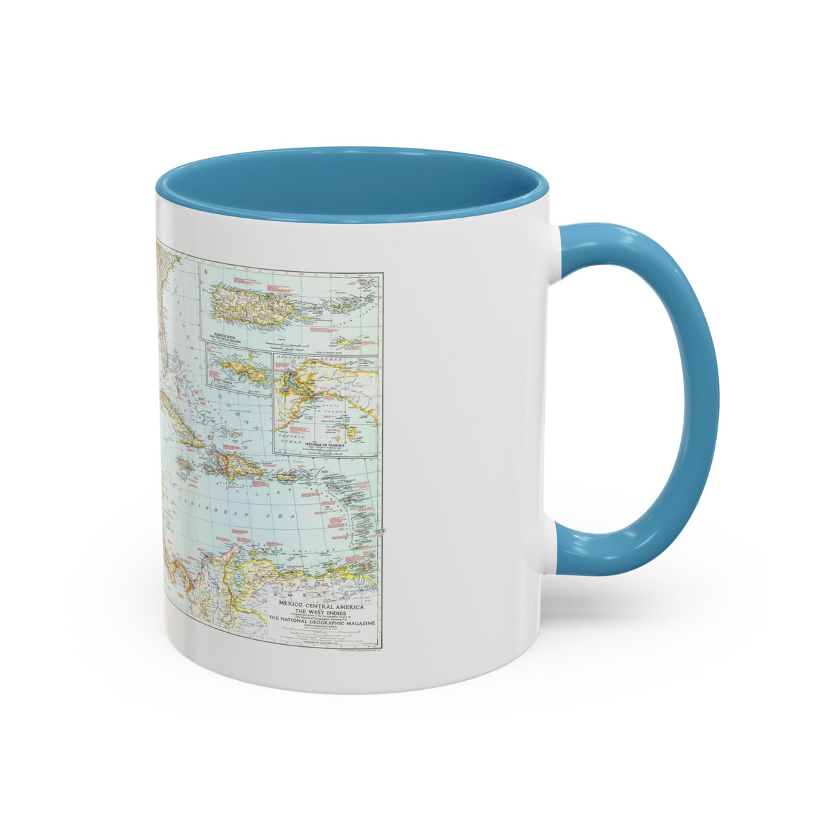 Central America & West Indies (1939) (Map) Accent Coffee Mug