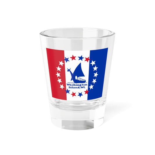 Flag of Washington Island Wisconsin (United States) Shot Glass 1.5oz