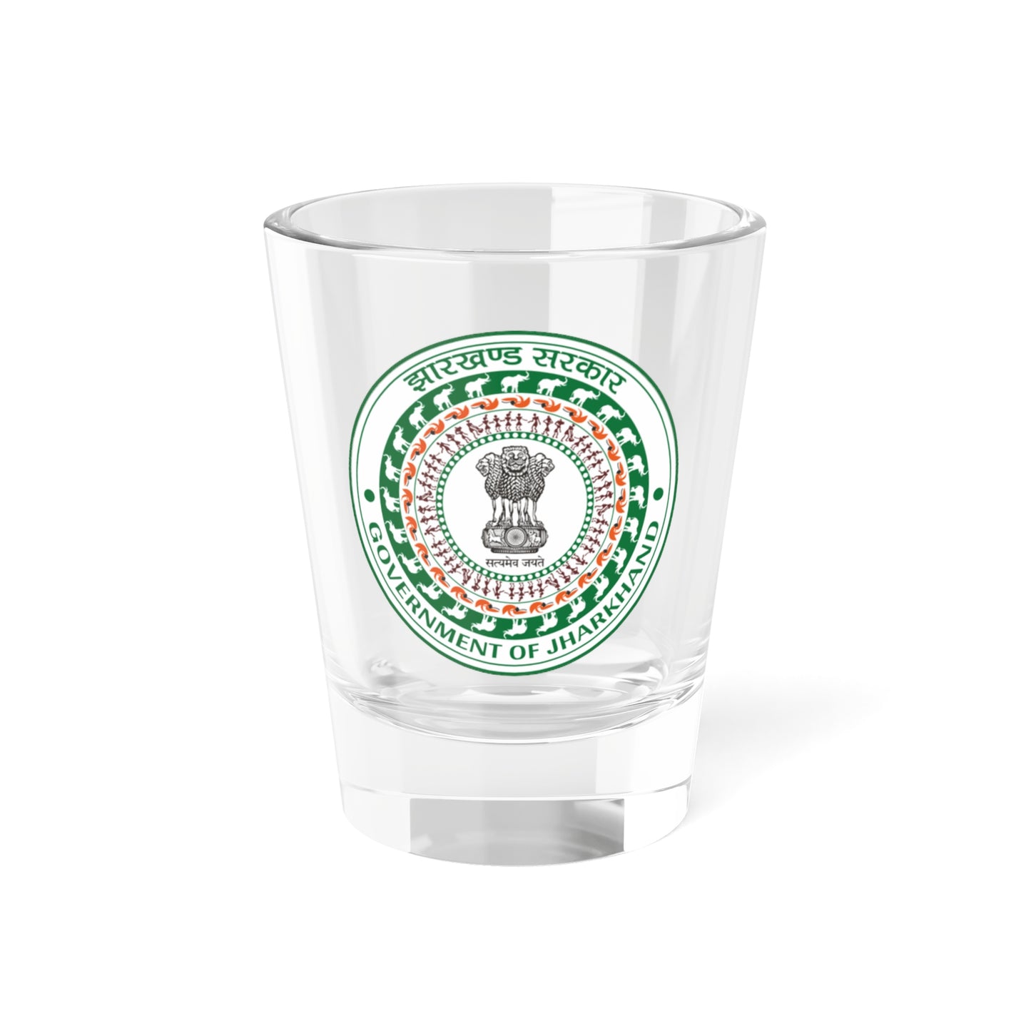Jharkhand Rajakiya Chihna (India) (Coat of Arms) Shot Glass 1.5oz