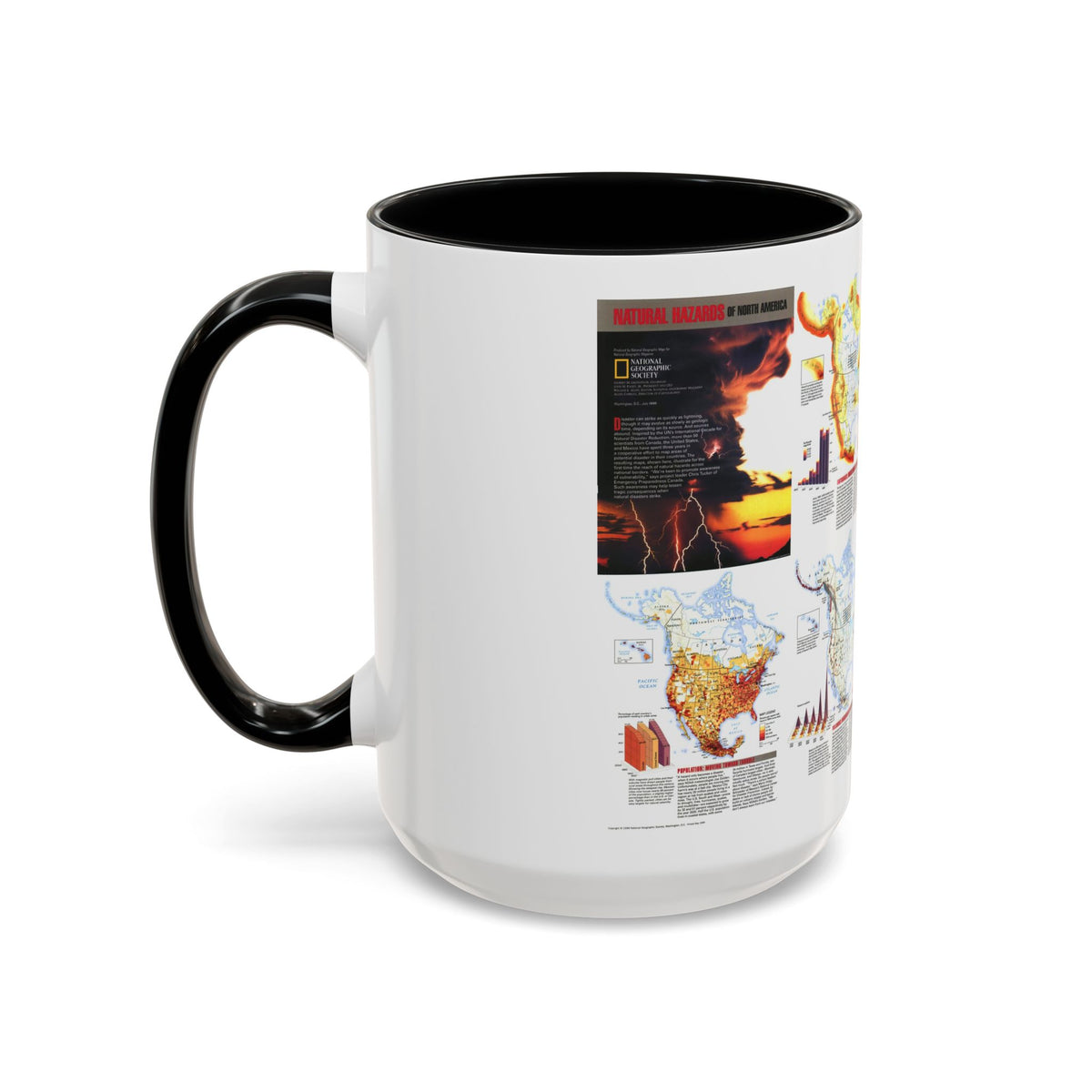 North America - Natural Hazards (1998) (Map) Accent Coffee Mug