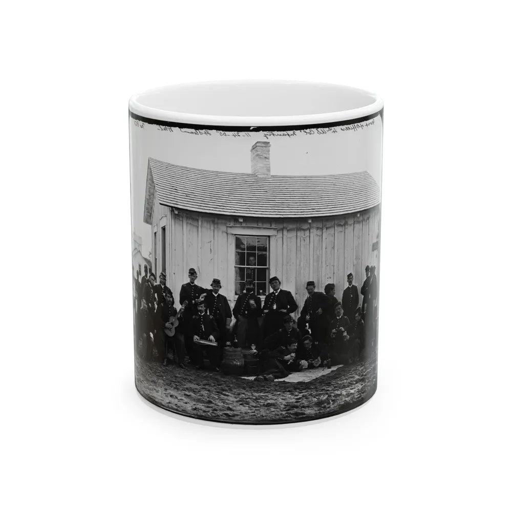 District Of Columbia. White Officers Of 4th U.S. Colored Infantry At Leisure, Fort Slocum (U.S. Civil War) White Coffee Mug-11oz-Go Mug Yourself