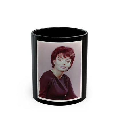 Barbara Steele #45 (Vintage Female Icon) Black Coffee Mug-11oz-Go Mug Yourself