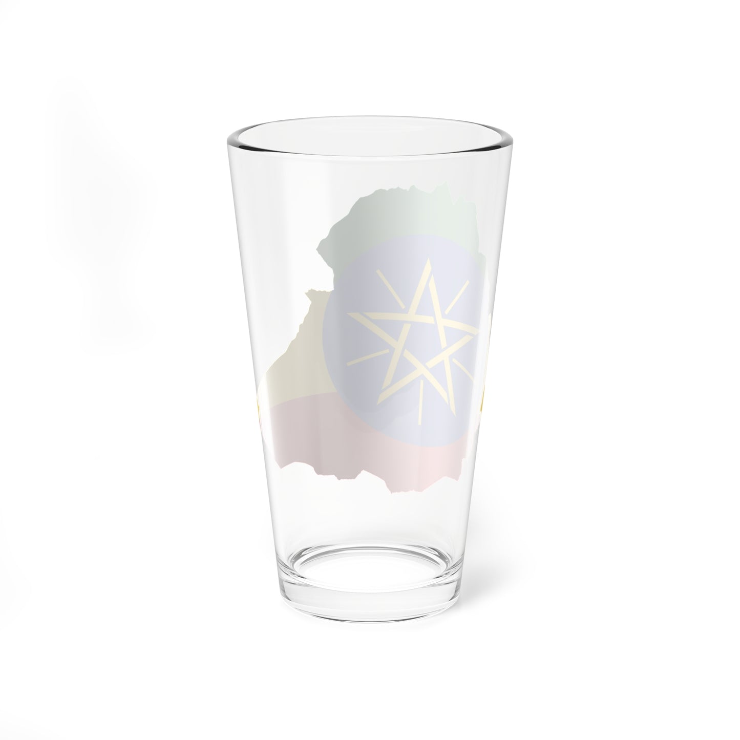 Flag map of Ethiopia (Ethiopia) Pint Glass 16oz