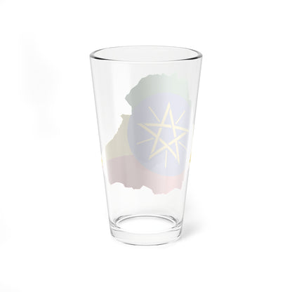 Flag map of Ethiopia (Ethiopia) Pint Glass 16oz