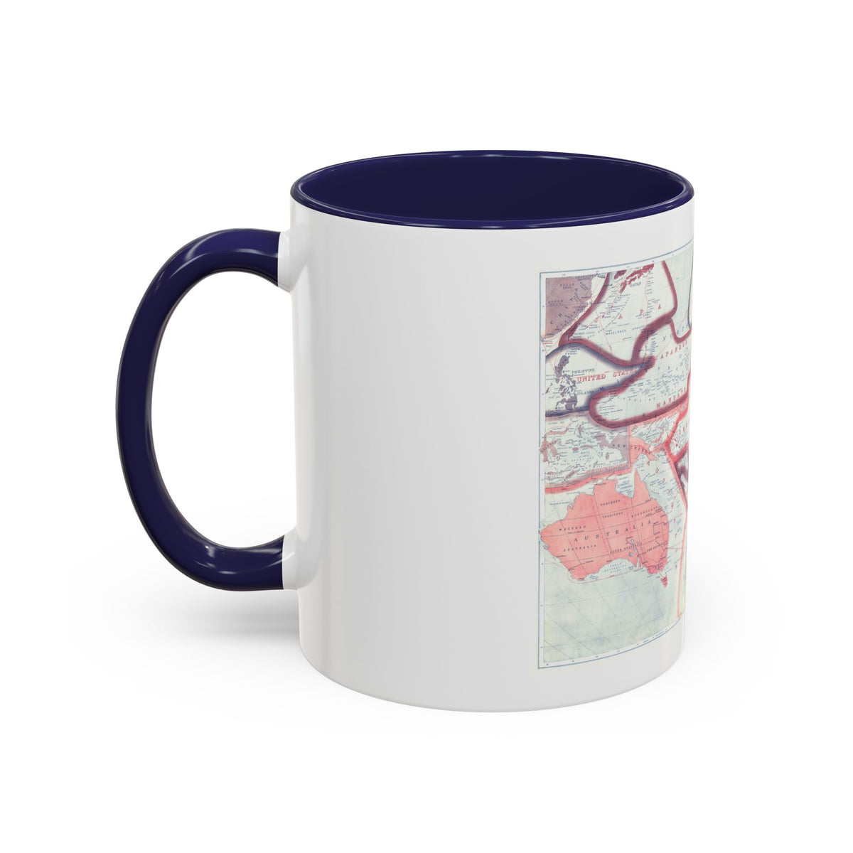Pacific - Sovereignty and Mandate Boundary Lines (1921) (Map) Accent Coffee Mug