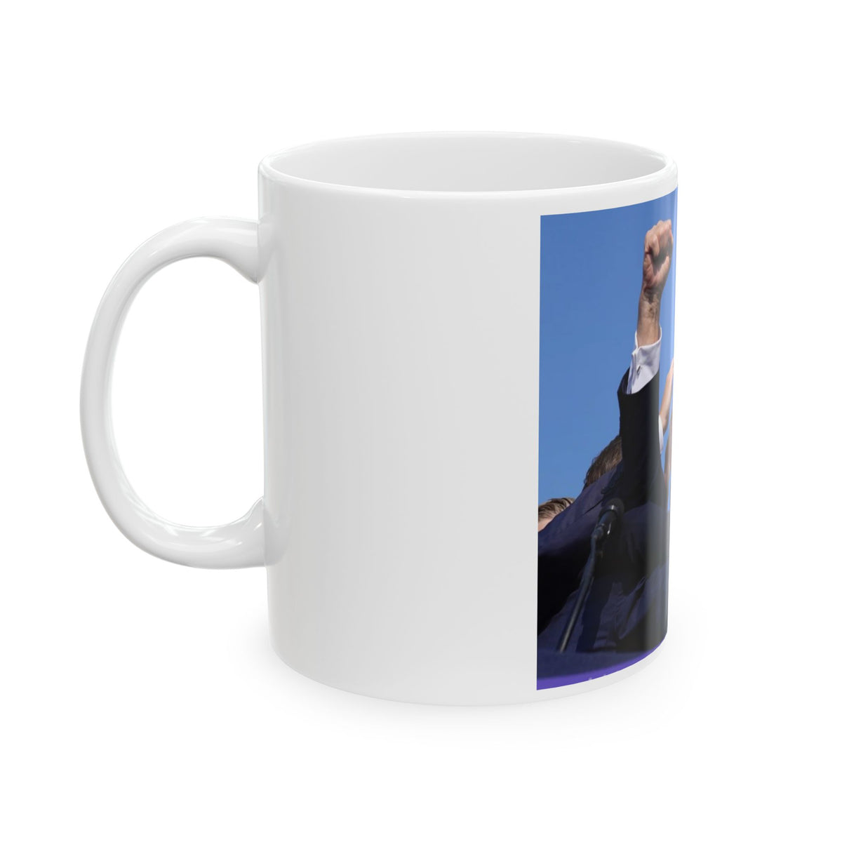 Donald Trump Shot Assasanation Attempt Bloody Ear USA v2 - White Coffee Mug