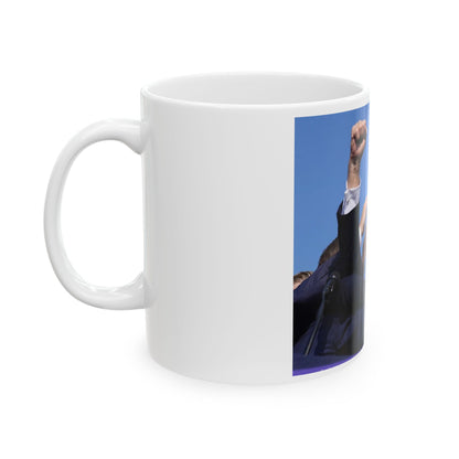 Donald Trump Shot Assasanation Attempt Bloody Ear USA v2 - White Coffee Mug