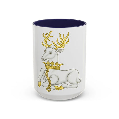 White Hart Badge of Richard II - Accent Coffee Mug-15oz-Navy-Go Mug Yourself