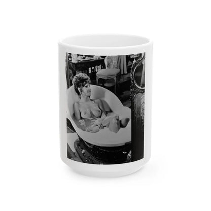 Ingrid Pitt #88 - Topless (Vintage Female Icon) White Coffee Mug-15oz-Go Mug Yourself