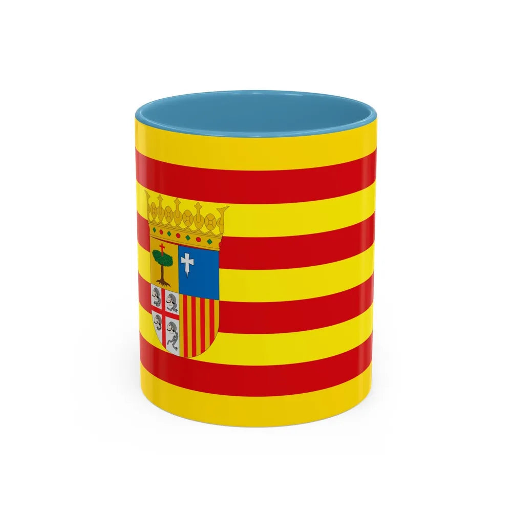 Flag of Aragon Spain - Accent Coffee Mug-11oz-Light Blue-Go Mug Yourself