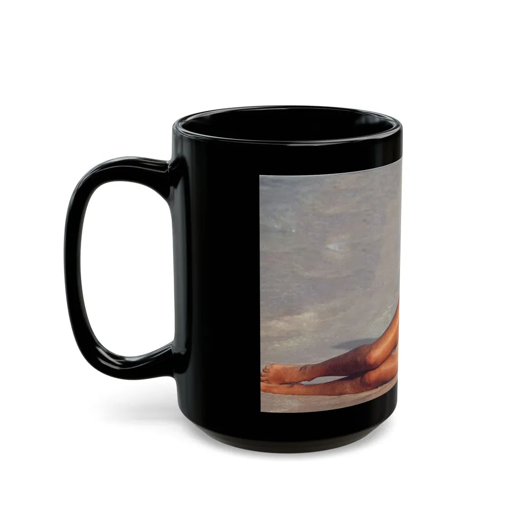 Julie Ege #94 - See through wet top (Vintage Female Icon) Black Coffee Mug-Go Mug Yourself