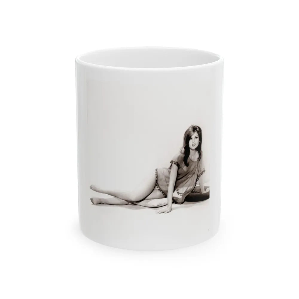 Pamela Tiffin #202 - 8x10 B&W Full Body Photo from 1964 (Vintage Female Icon) White Coffee Mug-11oz-Go Mug Yourself