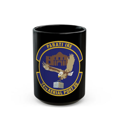 74th Aerial Port Squadron (U.S. Air Force) Black Coffee Mug-15oz-Go Mug Yourself