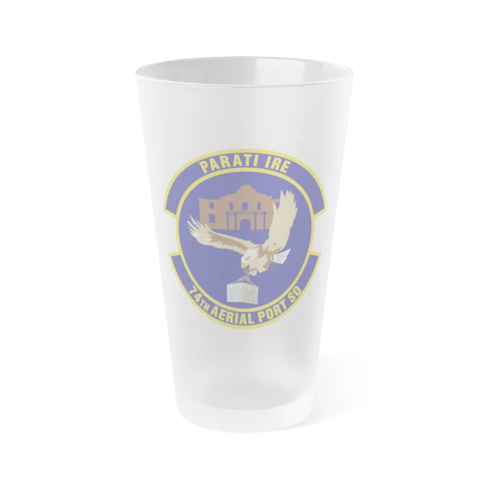 74th Aerial Port Squadron (U.S. Air Force) Frosted Pint Glass 16oz-16oz-Frosted-Go Mug Yourself