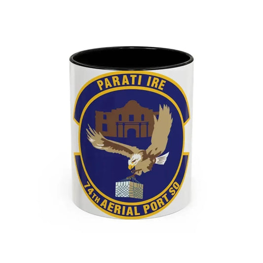 74th Aerial Port Squadron (U.S. Air Force) Accent Coffee Mug 11oz Black - Go Mug Yourself
