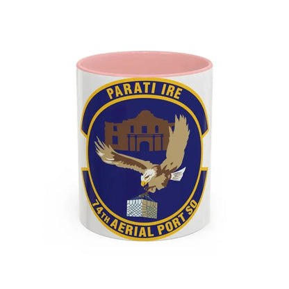 74th Aerial Port Squadron (U.S. Air Force) Accent Coffee Mug 11oz Pink - Go Mug Yourself