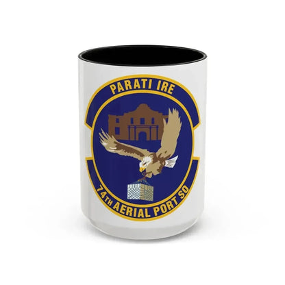 74th Aerial Port Squadron (U.S. Air Force) Accent Coffee Mug 15oz Black - Go Mug Yourself