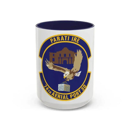 74th Aerial Port Squadron (U.S. Air Force) Accent Coffee Mug 15oz Navy - Go Mug Yourself